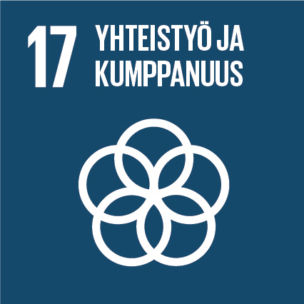 Sininen tausta kestävän kehityksen tavoite 17 yhteistyö ja kumppanuus