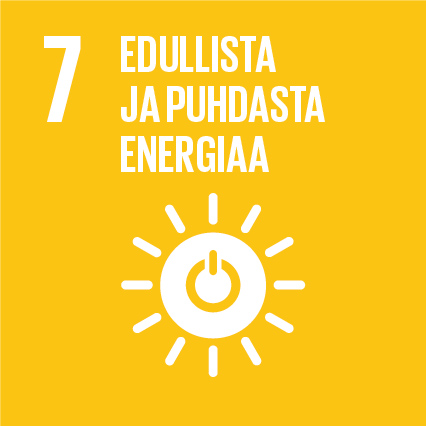 Keltainen tausta kestävän kehityksen tavoite 7 edullista ja puhdasta energiaa